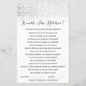 Zilver Confetti Vrijgezellenfeest Game PRINED (Voorkant)