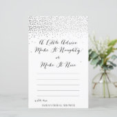 Zilver Confetti Vrijgezellenfeest Game PRINED (Staand voorkant)