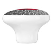 Zilver Damask met een faux garnetsteen Keramische Knop (Zijkant)