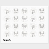 Zilver dank je stickers, glitter, rond ronde sticker (Vel)