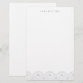 Zilver - Deco Seigeiha Persoonlijke Stationery Briefpapier (Voorkant / Achterkant)