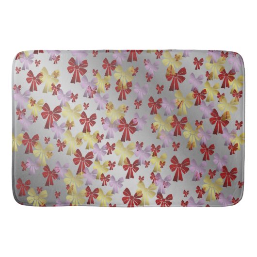 zilver, decoratie, geschenk, boeg, vakantie, lint; badmat (Voorkant)