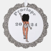 Zilver & Diamanten Danser Ornament Kaart B (Achterkant)
