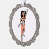 Zilver & Diamanten Danser Ornament Kaart B (Links)