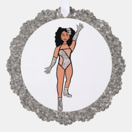 Zilver & Diamanten Danser Ornament Kaart B