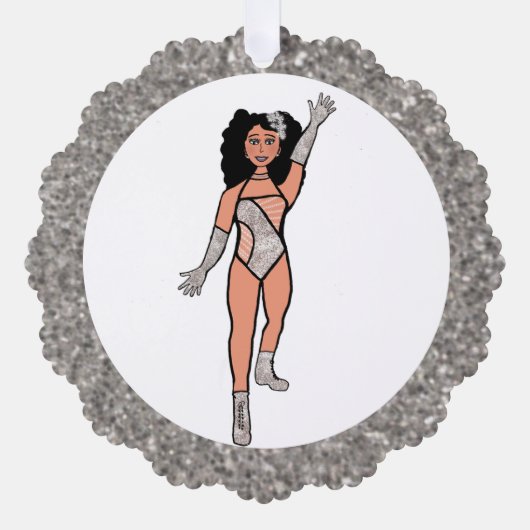 Zilver & Diamanten Danser Ornament Kaart B (Voorkant)