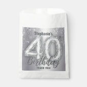 Zilver Diamanten Glans 40e Verjaardag Bedankt Bedankzakje (Voorkant)