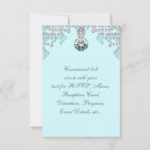 Zilver Diamanten Turquoise RSVP Kaartje (Achterkant)