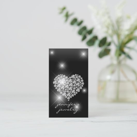 Zilver Diamonds voor juwelen Visitekaartje (Staand voorkant)