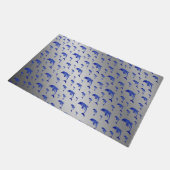 zilver, dolfijn, vis, natuur, aquatisch, design; deurmat (Schuin)