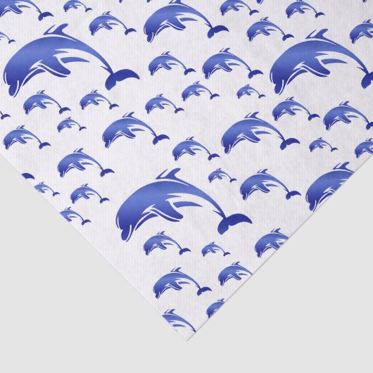 zilver, dolfijn, vis, natuur, aquatisch, design; tissuepapier (Detail)