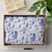 zilver, dolfijn, vis, natuur, aquatisch, design; tissuepapier (Geschenk)