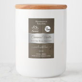 Zilver Donkerbruine Houtnerf Productlabels Logo Voedselcontainer Etiket (Voorkant)