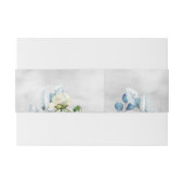 Zilver Dusty Blue Peony Wedding Uitnodigingen Wikkel (Achterkant Voorbeeld)