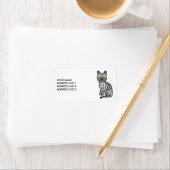 Zilver Egyptische Mau Lieve Kat & Aangepaste Tekst Etiket (Insitu)