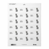Zilver Egyptische Mau Lieve Kat & Aangepaste Tekst Etiket (Full Sheet)