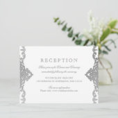 Zilver elegant bruiloft kaart (Staand voorkant)
