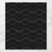 Zilver, elegant, cool, modern, eenvoudig golvend p wijn etiket (Enkel label)