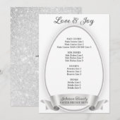 Zilver Elegant Eenvoudig Paasei Brunch Diner Menu (Voorkant / Achterkant)