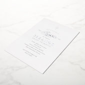 Zilver Elegant Gouden Kruis Kalligrafie Doop Folie Uitnodiging (Gedraaid)