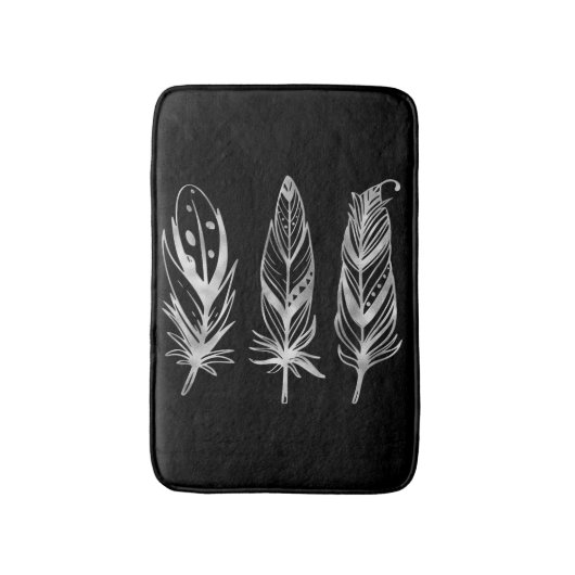 Zilver elegant modern badmat (Voorkant Verticaal)