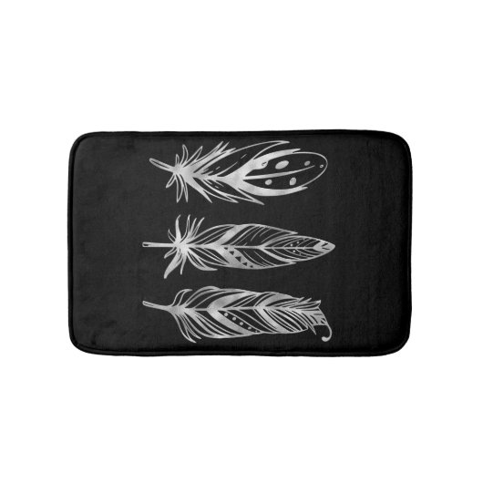 Zilver elegant modern badmat (Voorkant)