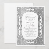 Zilver elegant   repetitief diner kaart (Voorkant / Achterkant)