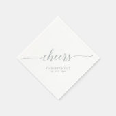 Zilver | Elegant Stylish Lettering Cheers Event Servet (Hoek)