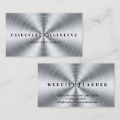 Zilver elegant visitekaartje voor trouwplanning (Voorkant / Achterkant)