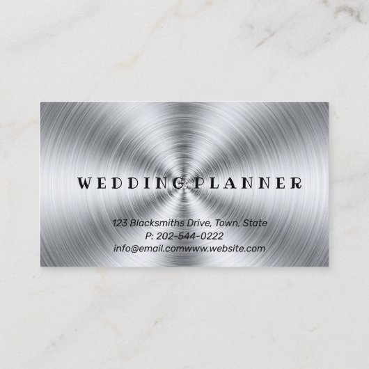 Zilver elegant visitekaartje voor trouwplanning (Achterkant)