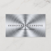 Zilver elegant visitekaartje voor trouwplanning (Voorkant)