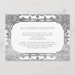 Zilver elegante accommodatie informatiekaartje