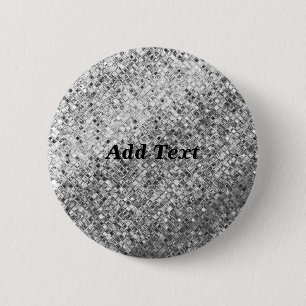 Zilver Elegante Lege Sjabloon Tekst Toevoegen Ronde Button 5,7 Cm
