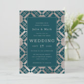 Zilver & elke kleur achtergrond rustieke geruite b kaart (Staand voorkant)