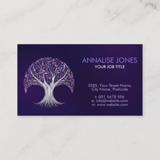 Zilver- en Amethystboom - Yggdrasil Visitekaartje (Achterkant)