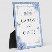 Zilver en Baby Blue Rozen Kaarten en cadeaubonnen Fotoplaat (Zijkant)