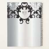 Zilver en Black Glam Elegant Trendy Jaarlijks Planner (Achterkant)