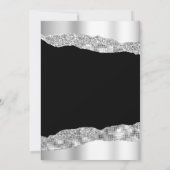Zilver en Black Glam Tears Verjaardagsfeest Kaart (Achterkant)