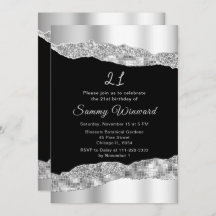 Zilver en Black Glam Tears Verjaardagsfeest