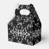 Zilver en Black Swirl Gothic Wedding Bedankdoosjes (Achterkant)