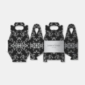 Zilver en Black Swirl Gothic Wedding Bedankdoosjes (Uitgevouwen)