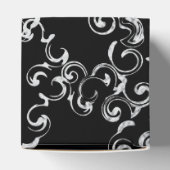 Zilver en Black Swirl Gothic Wedding Bedankdoosjes (Bovenkant)