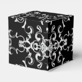 Zilver en Black Swirl Gothic Wedding Bedankdoosjes (Achterkant)