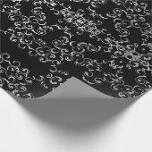 Zilver en Black Swirl Gothic Wedding Cadeaupapier (Hoek)