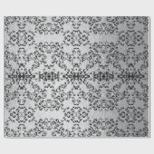 Zilver en Black Swirl Gothic Wedding Cadeaupapier (Vlak)