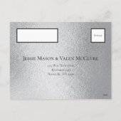 Zilver en Black Swirl Gothic Wedding Feestdagenkaart (Achterkant)