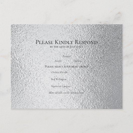 Zilver en Black Swirl Gothic Wedding Feestdagenkaart (Voorkant)