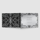 Zilver en Black Swirl Gothic Wedding Gastenboek (Volledig)