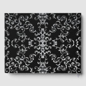 Zilver en Black Swirl Gothic Wedding Gastenboek (Achterkant)