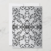 Zilver en Black Swirl Gothic Wedding Kaart (Achterkant)